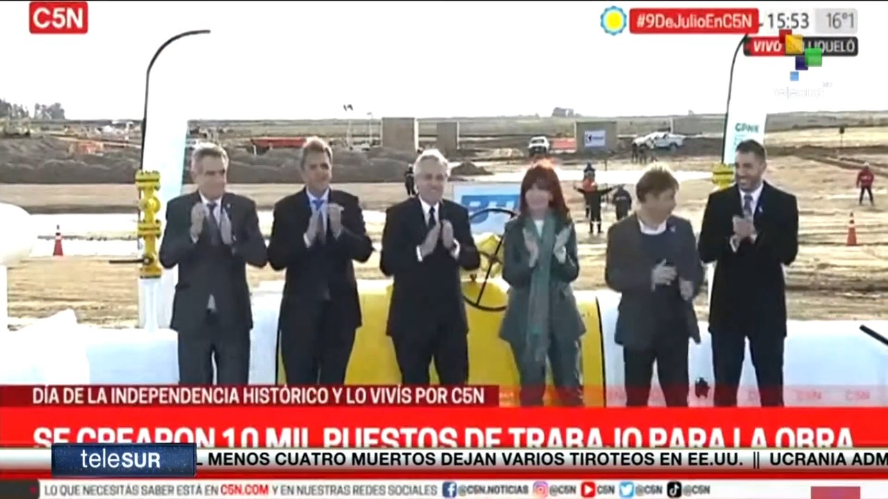 Inauguran gasoducto Néstor Kirchner en Argentina