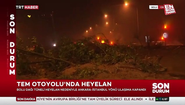 Bolu Dağı Tüneli TEM Otoyolu geçişinde heyelan