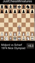 Black resigns after five moves in a equal position