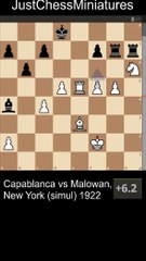 Capablanca traps Blacks Rooks