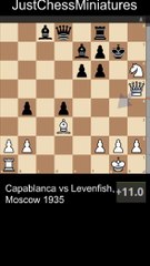 Capablanca sacrifices his Knight and beats Levenfish