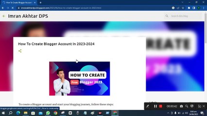 Easy Way To Create Blogger Blog _ imranakhtardps _ 2023