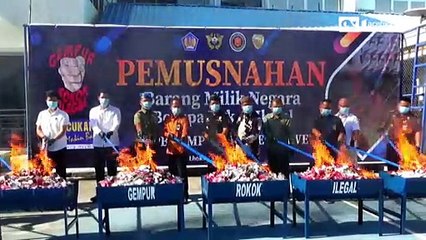 Bea Cukai Lhokseumawe Aceh Musnahkan 1 Juta Batang Rokok Ilegal