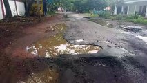 Road bad in light rain drain off