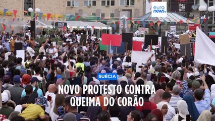 Protesto contra queima do Corão em Estocolmo