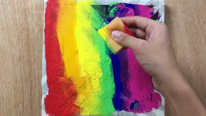 RAINBOW ABSTRACT PAINTING WITH MASKING TAPE | HOME HACKS & REMEDIES