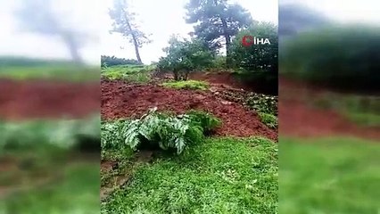 Heyelan anı böyle görüntülendi