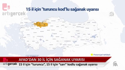 AFAD'dan 15 il için "turuncu", 15 il için "sarı" kodlu sağanak