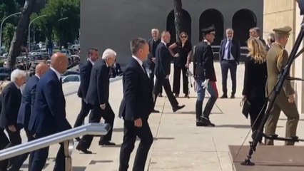 Mattarella arriva ai funerali di Stato di Arnaldo Forlani