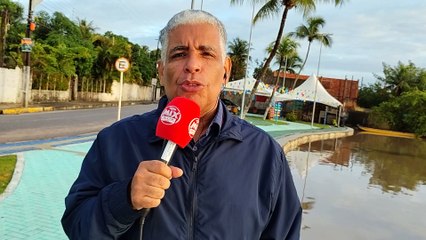 Em Marechal Deodoro, no Polo gastronômico da Massagueira, a água baixou. Mas ainda há risco de mais chuvas!