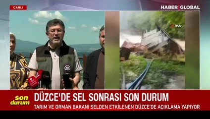 Tarım ve Orman Bakanı İbrahim Yumaklı, selden etkilenen Düzce'de son durumu açıkladı