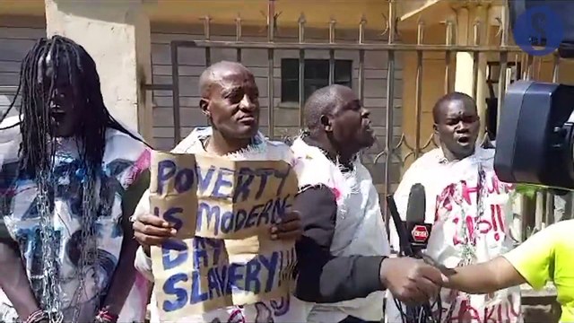 Activists outside Milimani Law Courts protesting against the Finance Act 2023