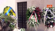 L'uscita del feretro di Forlani dalla Basilica dei Santi Pietro e Paolo per i funerali di Stato