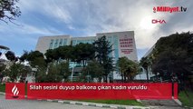 Silah sesini duyup balkona çıkan kadın vuruldu