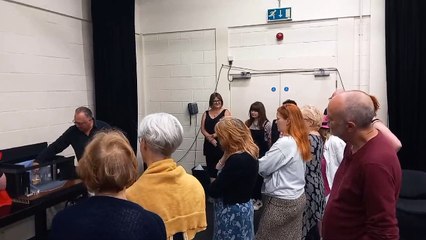 The cast and crew of Brassed Off, Aberystwyth Arts Centre's summer season show, met for the first time this morning