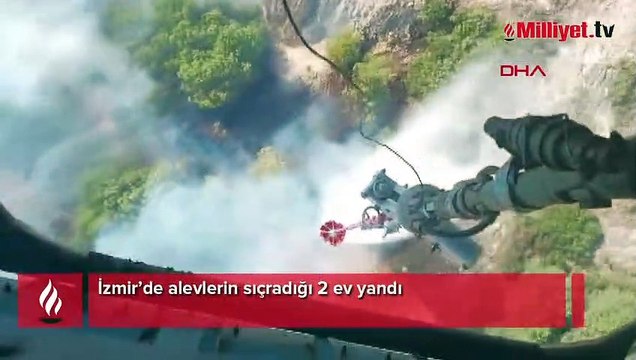 İzmir’de alevlerin sıçradığı 2 ev yandı