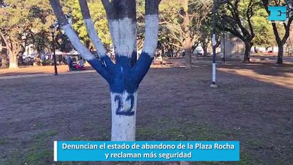 Denuncian el estado de abandono de la Plaza Rocha y reclaman más seguridad