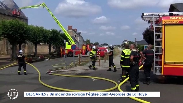 DESCARTES / Un incendie ravage la toiture de l'église Saint-Georges