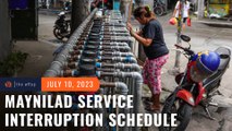 Maynilad water service interruptions starting July 12