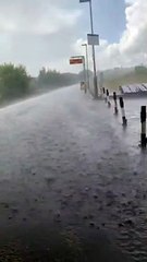 Thurso Railway Station flooding 2
