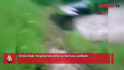 Ordu’da ana su borusu patladı! Vatandaşlar iş makineleri ile kurtarıldı