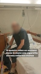Incendio nella Rsa Casa dei Coniugi: il video dell'anziano che fuma una sigaretta in camera