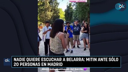 Nadie quiere escuchar a Belarra: mitin ante sólo 20 personas en Madrid