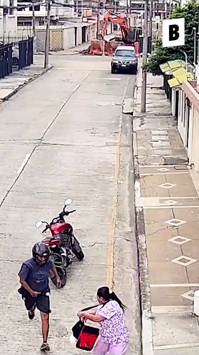 he is hero save lady from thief