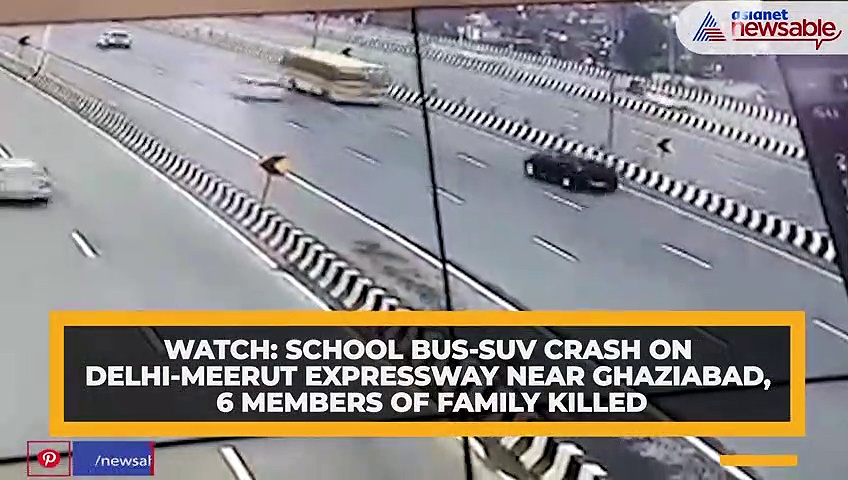 WATCH: School bus-SUV crash on Delhi-Meerut expressway near Ghaziabad, 6 killed