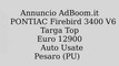 PONTIAC Firebird 3400 V6 Targa Top