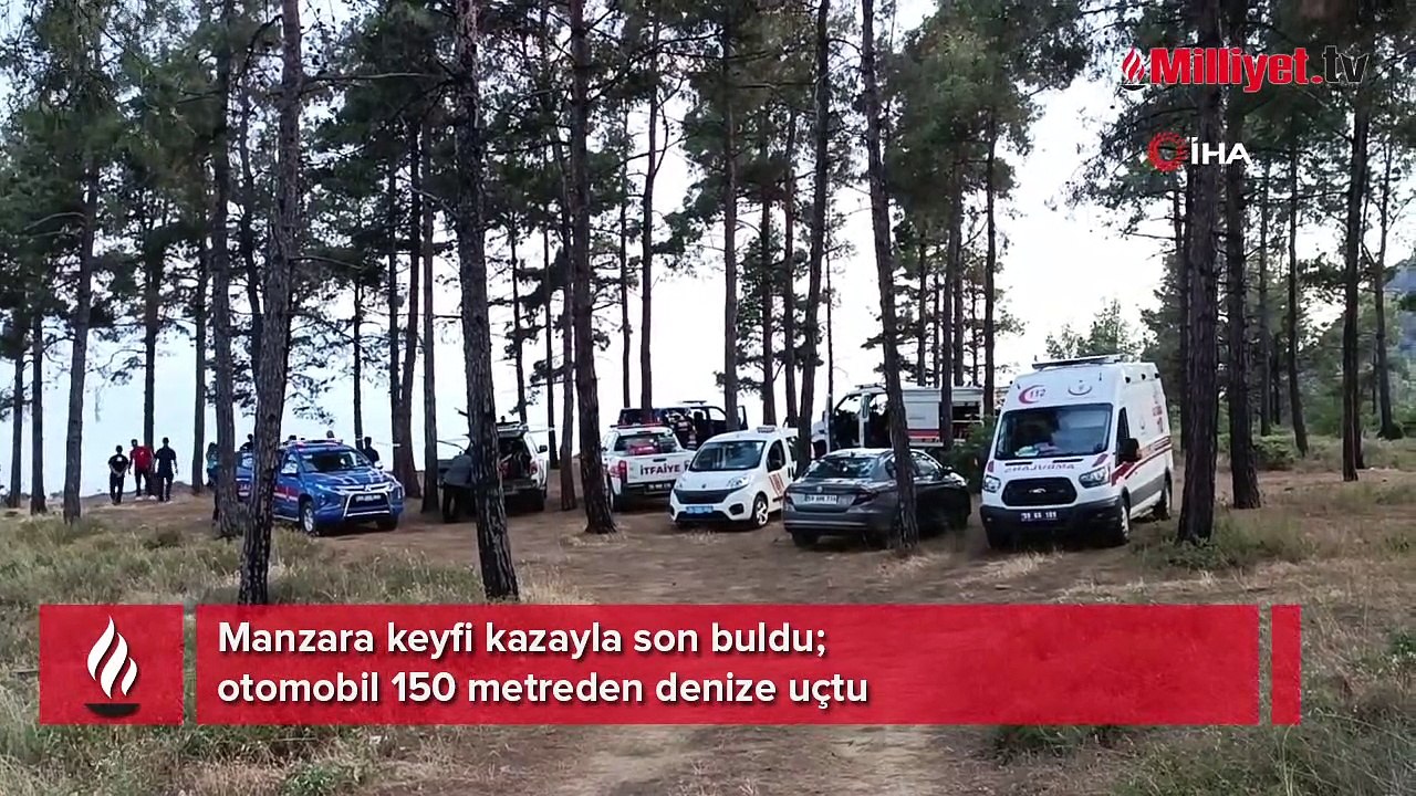 Manzara keyfi pahalıya mal oldu! Otomobil 150 metreden denize uçtu
