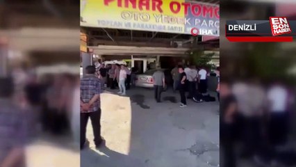 Virajı alamayan otomobil tamirhaneye daldı