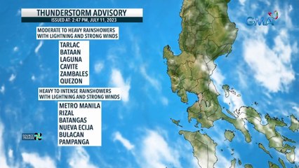 PAGASA naglabas ng thunderstorm advisory | GMA Integrated News Bulletin