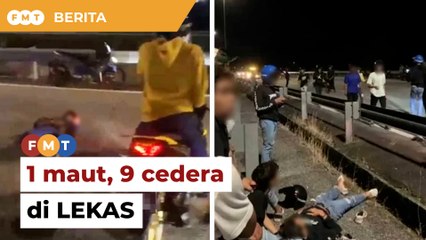 1 maut, 9 cedera, 10 motosikal berlanggar di LEKAS