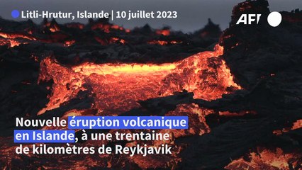 Nouvelle éruption volcanique en Islande, près de Reykjavik