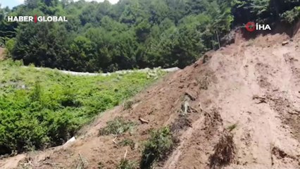 Heyelan yolu kapatmıştı... Bolu Dağı Tüneli’ndeki son durum drone ile böyle görüntülendi