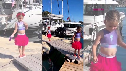 Pelin Akil ikiz kızlarının sevimli hallerini paylaştı: "İlk parmak arası terlik deneyimi"