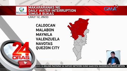 Gabi-gabing water interruption ng Maynilad sa ilang lugar simula bukas, pinaghahandaan na | 24 Oras