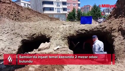 Samsun'da kazıda mezar odaları bulundu