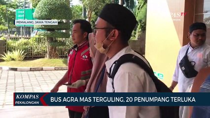 Bus Agra Mas Terguling di Tol Pejagan Pemalang, 20 Penumpang Terluka