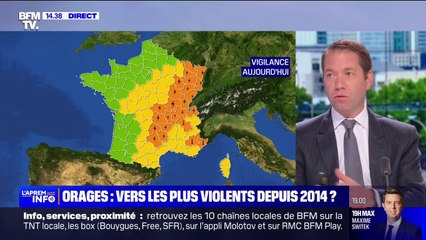 Video herunterladen: Orages et canicule: 25 départements placés en vigilance orange ce mardi, dont 22 pour orages