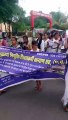अपनी मांगों को लेकर अनुकंपा नियु​क्ति ​शिक्षाकर्मी कल्याण संघ ने निकाली रैली, देखें वीडियो