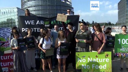 Manifestations avant le vote des eurodéputés sur la loi restauration de la nature