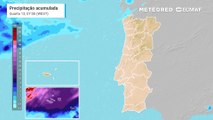 Chuva forte nos Açores devido à passagem de uma depressão e respetivo sistema frontal