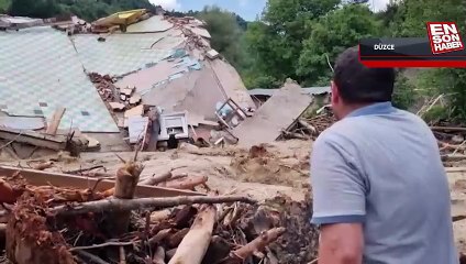 Düzce'de sel uyarısını dikkate alan iki aile, enkazda kalmaktan kurtuldu
