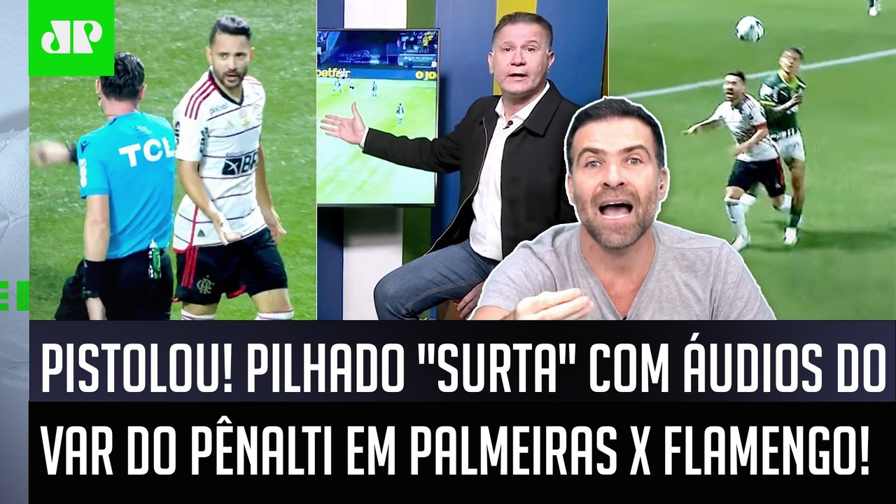 DEU NO MEIO! "VERGONHA! A CBF..." ÁUDIO do VAR do PÊNALTI em Palmeiras x Flamengo faz Pilhado SURTAR