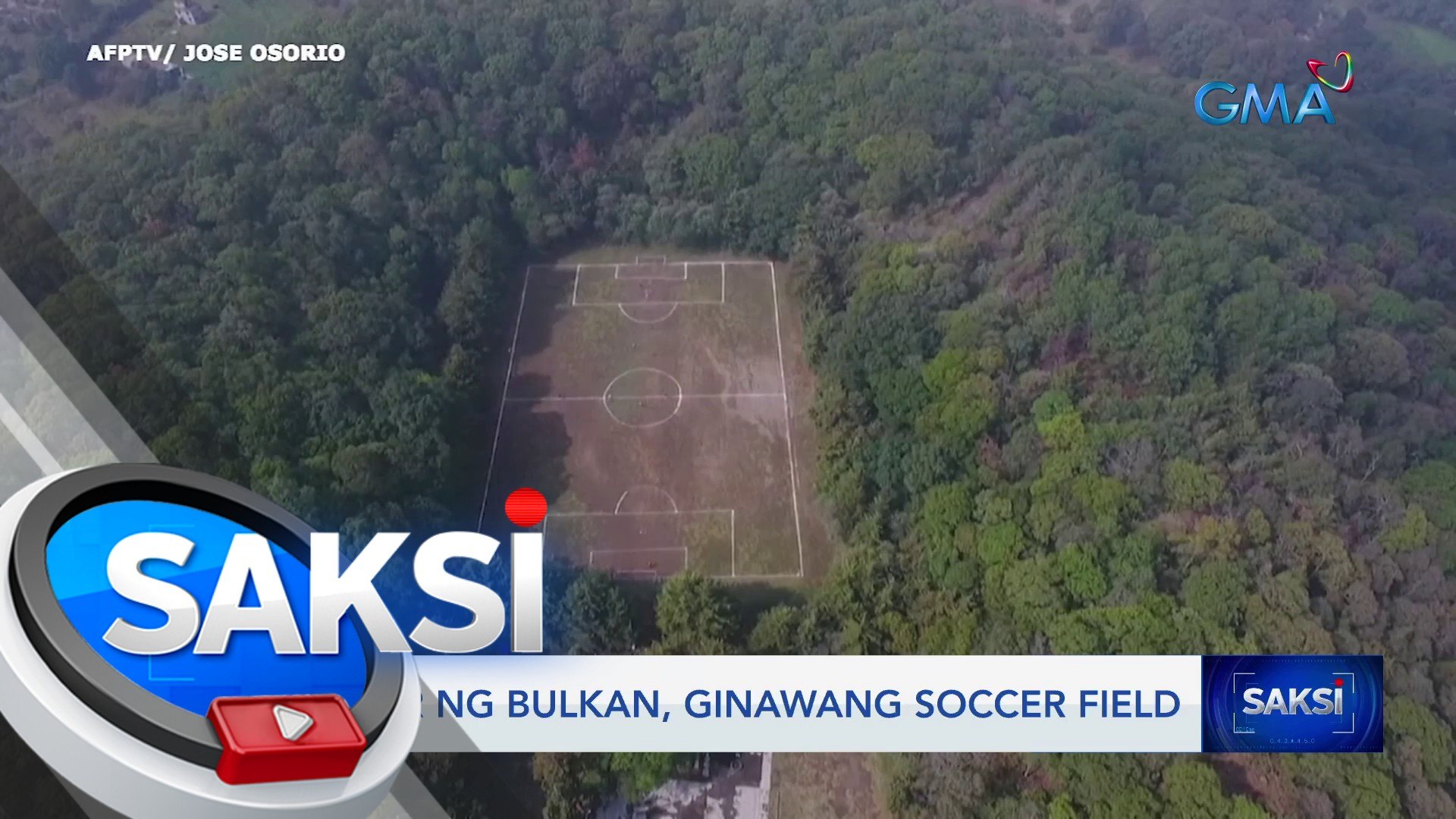 Crater ng bulkan, ginawang soccer field | Saksi