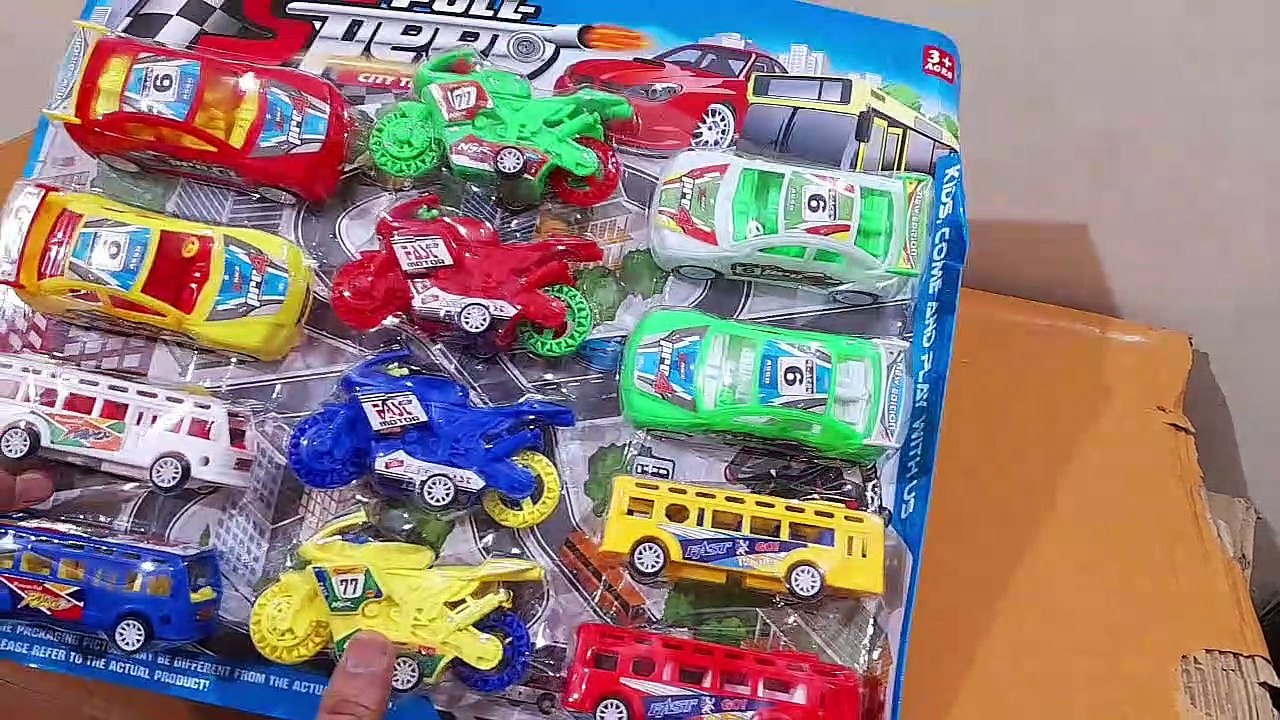 Unboxing and Review of CITY TRAFFIC CAR, BIKE and BUS SET FOR KIDS. 4 CAR, 4 BIKE and 4 BUS (12PCS SET) PUSH AND GO . THIS IS THE BEST GIFT FOR KIDS