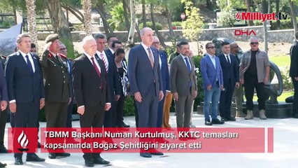 Meclis Başkanı Kurtulmuş KKTC'de! Boğaz Şehitliği'ni ziyaret etti