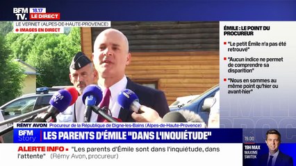 Le procureur de la République Rémy Avon a expliqué que les recherces pour Emile avaient infructueuses et que le petit garçon est désormais en danger de mort.